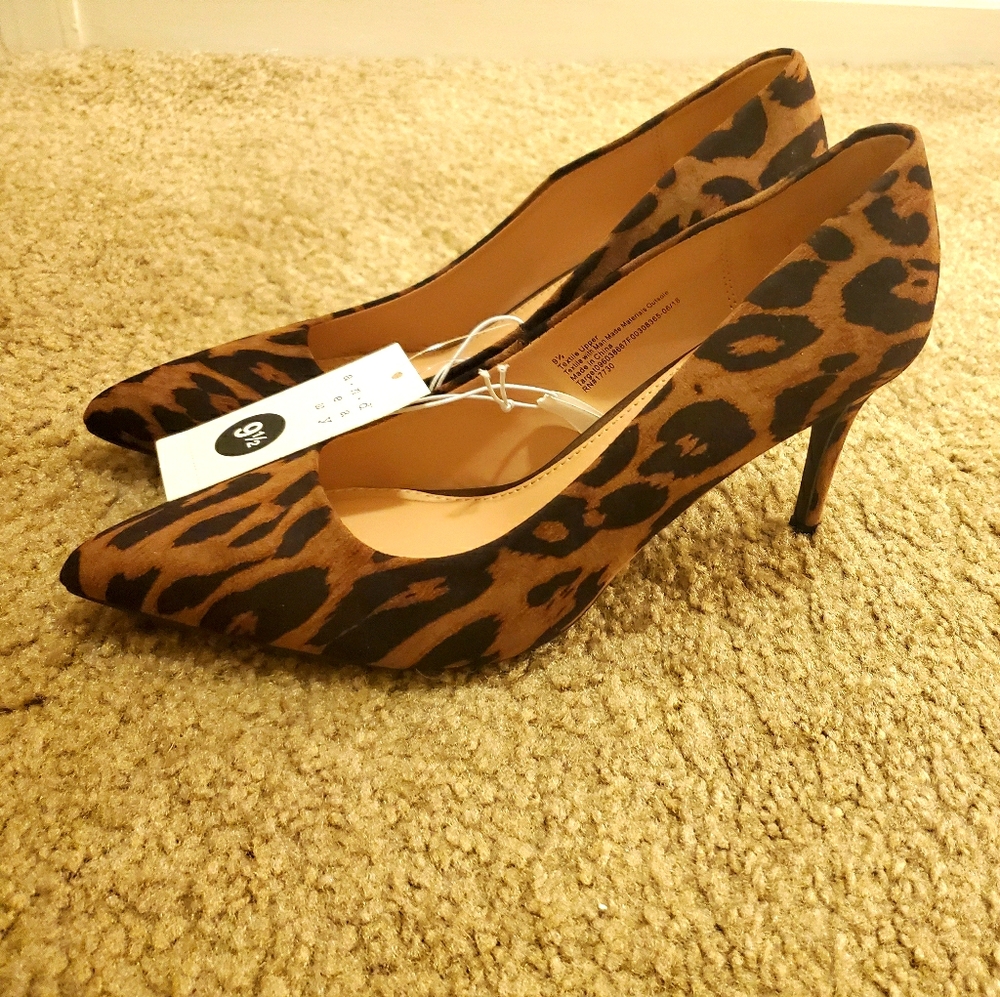 Womens Cheetah Printed Gemma Pointed Toe Heels